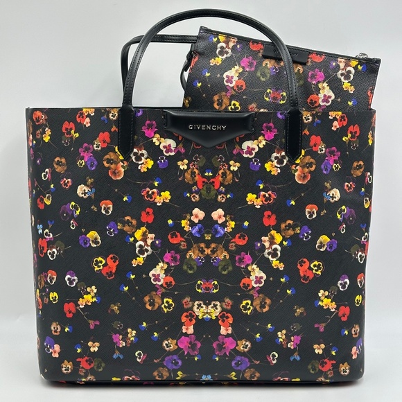 Givenchy Antigona Night Pansy Large Tote With Attached Mini - Picture 1 of 16